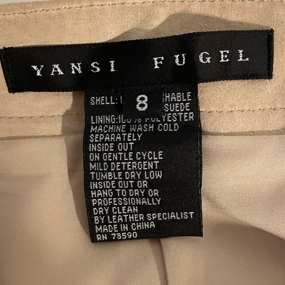 Yansi Fugel Suede Leather Pants Size 8 - Picture 4 of 5